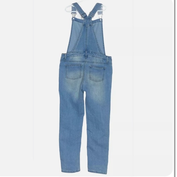 🦄Girls Blue denim unicorn overalls cat & jack 14/16 - Picture 3 of 6